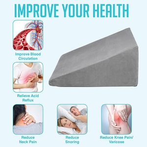 Soft Removable Cover <strong>Navy</strong> 12 Inch 24 Inch Wide Incline Support Cushion Bed Wedge <strong>Pillow</strong> for Lower Back Pain - Product Image 2