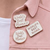 Badges métalliques personnalisés en gros, cadeaux promotionnels, ensemble de pin's de revers roses mignons, pin's en émail dur et souple avec lettres, pin's de revers 'Mama' pour cadeau de fête des Mères