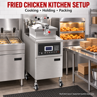 Friteuse à pression électrique commerciale 24L avec contrôle LCD et filtration d'huile pour les magasins de poulet frit et les cuisines QSR