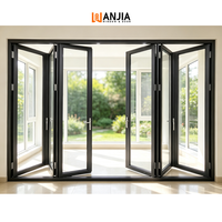 Porte pliante en aluminium à cadre fin, grande vue, porte en verre pliante à cadre étroit, porte accordéon résidentielle