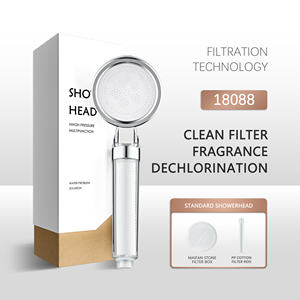 Pommeau de Douche Filtrant Haute Pression, Pommeau de Douche avec Filtre Vitamine C pour Déchlorer et Purifier l'Eau, <span class=keywords><strong>Coton</strong></span> Filtrant PP/Tiges en Fibre de Carbone - Product Image 2