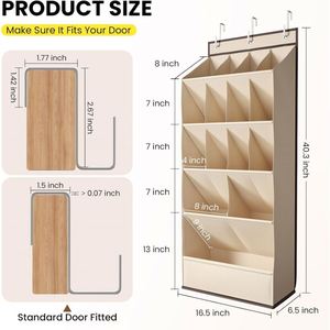 Over the Door Hanging <b>Shoe</b> Organizer 15 Large Deep Pockets 600D Oxford Fabric with Metal Hooks, Storage for <b>Shoes</b> Home Organizer - Product Image 5