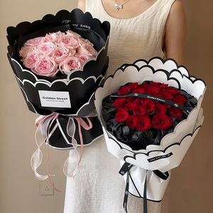 Giấy gói hoa nhựa cao cấp Ribest, in họa tiết cánh hoa tùy chỉnh, thiết kế hình trái tim, bó hoa cánh hoa - Product Image 6