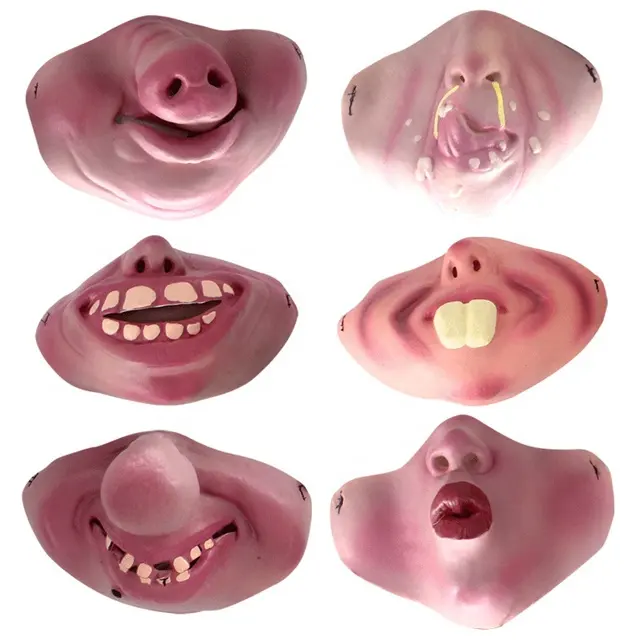 Halloween Latex Demi-masque Visage Drôle Porc Nez Masques Cosplay Décoration De Fête pour Adultes Hommes Femmes