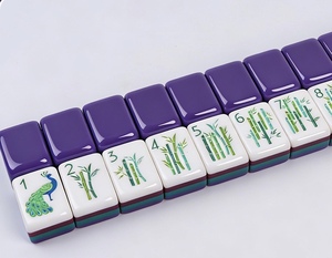 Customized Foldable Luxury Modern Purple 4-Layer Acrylic American <b>Mahjong</b> Tiles <b>Set</b> 160 Pieces Portable for Adult Fun - Product Image 4