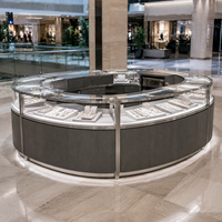 Vitrine de présentation de bijoux de luxe pour kiosque de magasin, présentoir de bijoux pour centre commercial, comptoir d'îlot de bijouterie