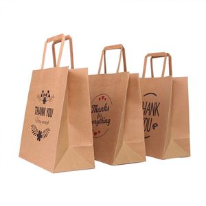 Bolsa de Papel Kraft Reciclable con Asa Plana, Bolsas de Papel Marrón para Empacar Ropa y Compras con su Logotipo - Product Image 3