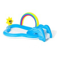 Piscina Inflable Infantil para Exteriores con Tobogán, Diseño de Animales de Dibujos Animados, con Aspersor, Piscina de Pelotas, Castillo Inflable Personalizado