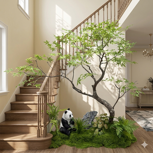 Bonsaï artificiel d'érable vert, ornement de sol, décoration paysagère pour salle de thé et intérieur - Product Image 5