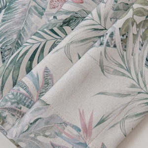 Cortinas opacas completas de tela Pongee de poliéster 100% al por mayor patrón cruzado de lino similar al algodón estilo tejido impreso estilo liso - Product Image 4