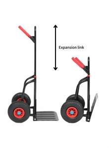Chariot à main en acier de 200 kg de capacité, chariot à roulettes, chariot pour entrepôt, construction, transport en usine - Product Image 6