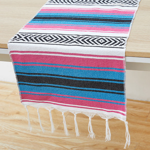 Mantel Tejido Personalizable OEM/ODM con Estampado Geométrico Moderno Mexicano, Cuadrado, Resistente al Aceite, de Poliéster/Algodón, Suave, Arcoíris, <span class=keywords><strong>para</strong></span> el Hogar - Product Image 5