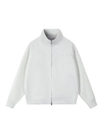 Blouson zippé à col montant double fermeture éclair pour homme, coupe oversize, style streetwear, couleur unie, automne, personnalisable, American Heavyweight