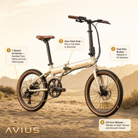 Vélo pliant AVIUS Sand 20 pouces 7 vitesses pour adultes, idéal pour les loisirs, les balades en parc et les trajets quotidiens - Freins à disque doubles, vélo de ville polyvalent