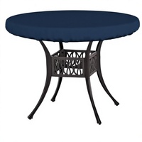 Housse de table moderne imperméable et résistante aux UV de 12 oz pour usage intérieur/extérieur, diamètre 41 po x hauteur 4 po, en polyester bleu