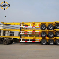 Semi-remorque plateau économique Superlink avec plancher en acier résistant à l'usure, traitement anticorrosion, capacité 60T-80T, système pneumatique mécanique