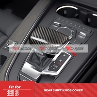 Couvercle de levier de vitesse en Fiber de carbone véritable, accessoires d'intérieur pour Audi A4 B9 A5 Q5 Q7 RHD, modification