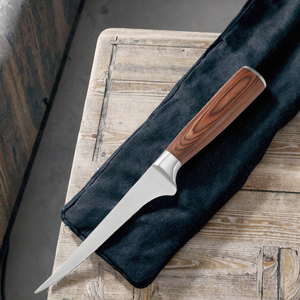 Cuchillo de Cocina Santoku Profesional JingRui de 6.9 Pulgadas, Acero Inoxidable Alemán de Alta Calidad DIN1.4116, Mango de Madera Pakka - Product Image 4
