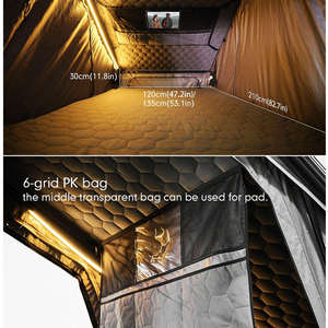 Tente <span class=keywords><strong>de</strong></span> <span class=keywords><strong>toit</strong></span> <span class=keywords><strong>de</strong></span> voiture pliable pour 2 personnes avec échelle intégrée, coque dure résistante aux UV et fermetures à glissière étanches robustes - Product Image 4