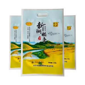 Tipo de produto alimentar de alta qualidade e saco de embalagem Saco plástico de arroz com alça 1kg 3kg 5kg