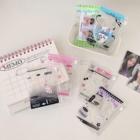 Pochette zippée personnalisée en PVC pour cartes anime, porte-cartes photo K-Pop de 3 pouces, rangement pour badges d'étudiant et breloque de sac porte-clés