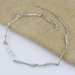 Gargantilla <span class=keywords><strong>de</strong></span> alambre pequeño para mujer, piedras <span class=keywords><strong>de</strong></span> alambre <span class=keywords><strong>de</strong></span> púas, HipHop, gótico, Punk - Product Image 3