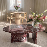 Table basse en marbre rouge naturel Newstar Stone Burgundy Rosso Levanto pour projets modernes de luxe