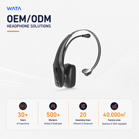 Microphone WATA haut de gamme, casque d'écoute personnalisé ODM OEM avec microphone à réduction de bruit pour ordinateur et centre d'appels