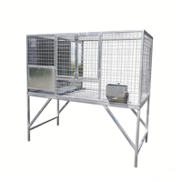 Équipement vétérinaire, cages de reproduction pour chiens durables en acier galvanisé avec mangeoires pour achat en gros