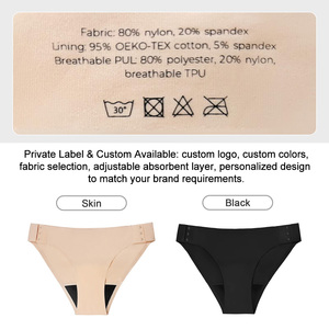 <span class=keywords><strong>Culotte</strong></span> menstruelle ajustable et personnalisable à ouverture latérale pour soins post-partum, sans couture, réutilisable et anti-fuite pour femmes - Product Image 3