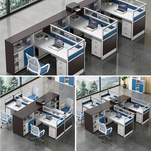 Odm Modulair Kantoormeubilair Modern 6 Werkstation Kantoorbureaus Met 8 Cabines Houten Tafel Kantoorpartities Kast Bureaustoel - Product Image 4