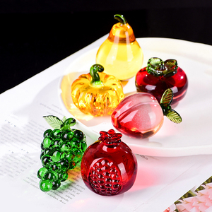 Nouveau cristal fruits Figurine verre <span class=keywords><strong>presse</strong></span>-papiers grenade pêche modèle maison salon fenêtre ornement - Product Image 4