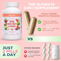 Supplément alimentaire entier en capsules de fruits et légumes de marque distributeur OEM avec superaliment pour femmes et hommes