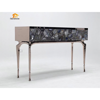 Meubles d'entrée de luxe pour couloirs Table console en incrustation de pierre d'agate verte