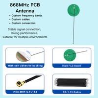 Antenne PCB omnidirectionnelle à polarisation verticale interne à gain élevé pour capteurs IoT LoRa 868 MHz 915 MHz, câble de connecteur de fréquence personnalisé OEM