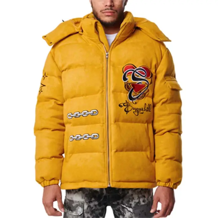 High Quality Men's Outwear Hooded Custom Warm Thick Outdoor Winter Coat Quilted Padded Puffer Jacket