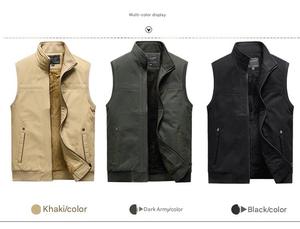 <span class=keywords><strong>Gilet</strong></span> d'hiver décontracté noir <span class=keywords><strong>de</strong></span> qualité supérieure personnalisé pour hommes, respirant, fermeture éclair, imperméable, multipoches, pour la pêche et la randonnée - Product Image 5