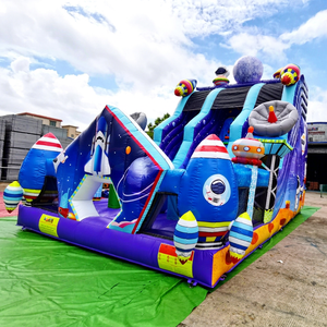 <b>Large</b> Indoor/Outdoor Party PVC <b>Inflatable</b> Bouncy Castle Slide Toboggan for Kids Home School Residential Use High Capacity 5-10 - Product Image 1