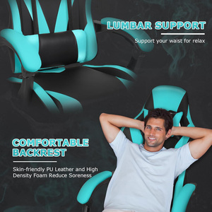 Fauteuil pivotant vert doux à livraison rapide, fauteuil de jeu vidéo moderne et luxueux rembourré, fauteuil de jeu en cuir synthétique OEM gratuit avec fonction de levage - Product Image 3