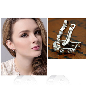 Elegant U Shape Harp Huggie Earrings for Women Geometric Sparkling Ear Cuff Daily Fashion Jewelry - Product Image 4