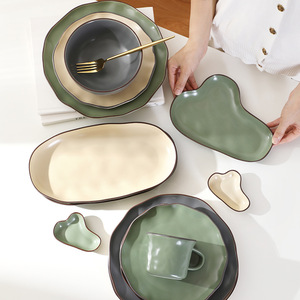 Nordic Classics Retro Patterned Embossed Hotel Ceramic Tableware <b>Set</b> for Bar and Hotel <b>Restaurant</b> - Product Image 4