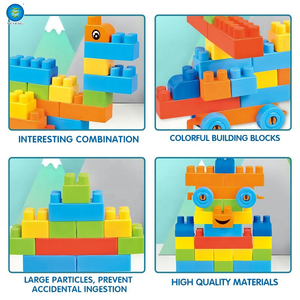 <span class=keywords><strong>Grand</strong></span> ensemble de blocs de construction éducatifs empilables multicolores, jouets de construction en plastique ABS sûr et non toxique, jouet modèle DIY, jouet train - Product Image 2