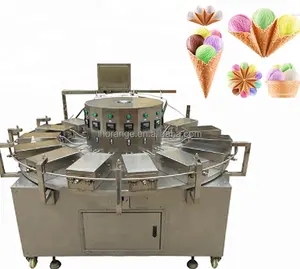 Commerciale Utilizzato Semi Automatica Da Neve Wafer Biscotto Gelato Zucchero Kono Coni di Cottura delle Attrezzature Per Fabbricare Pizza Cono Macchina per la vendita