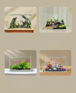 JSD Groothandel Ultra-Wit Transparant Vierkant Glazen Visbak Zoutwateraquarium 70L Ecologisch Vriendelijk Thuis Bureau Ecosystem - Product Image 6