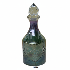 Botella de perfume de vidrio verde oscuro grabada con tapa hermosa botella de perfume en aerosol para niñas y mujeres - Product Image 1