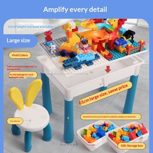 Mesa <span class=keywords><strong>de</strong></span> Bloques <span class=keywords><strong>de</strong></span> Construcción <span class=keywords><strong>de</strong></span> Partículas Grandes Multifuncional para Educación Temprana, Juguete <span class=keywords><strong>de</strong></span> Ensamblaje Intelectual para Niños <span class=keywords><strong>y</strong></span> Niñas, Regalo para Niños - Product Image 2