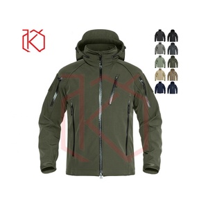 Men's Winter <b>Thin</b> Design Bonded Softshell Safari <b>Jacket</b> <b>Waterproof</b> Breathable Windproof with Stand Collar - Product Image 3