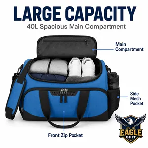Sac bandoulière Oxford personnalisé durable avec séparation sec/humide, multi-poches, portable pour activités de plein air, fitness, voyage, gym, sport - Product Image 4