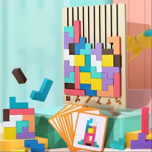 Rompecabezas <span class=keywords><strong>3D</strong></span> de Madera de Haya para Niños, Juguete de Construcción Multifuncional de Bloques Rusos para el Desarrollo de la Inteligencia y Habilidades Cognitivas - Product Image 3