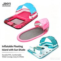 Fauteuil flottant gonflable en PVC écologique avec auvent pour piscine, pour enfants et adultes, imperméable, bleu et rouge, avec logo personnalisé, vente en gros